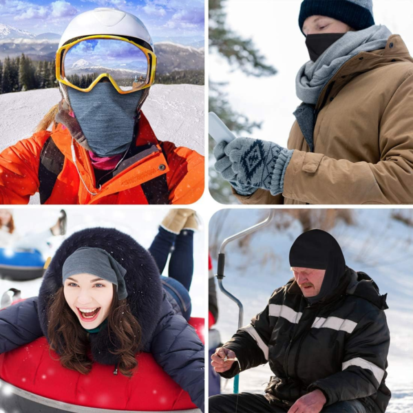 2 Pack Winter Neck Warmer Gaiter,Soft Fleece Windproof Face Cover Mask Scarf Bandana for Men & Women Outdoor Sports - Image 6
