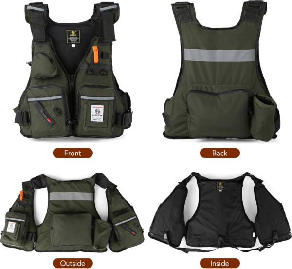 Fly Fishing Vest Adjustable Fishing Jackets Multi-Pockets Jacket for Boating Sailing Kayaking Water Sports - Image 9