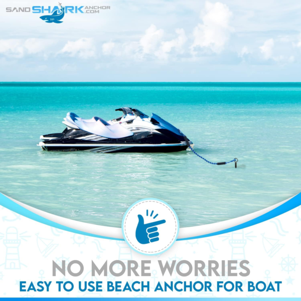 Sandshark 18" Sand Anchor, Tested & Proven to Hold Watercraft Secure, Auger to the Beach or Sandbar for Jet Ski, PWC, Pontoon, Kayak, Canoe (Stainless Steel) 18 Inch W/Padded Case - Image 5