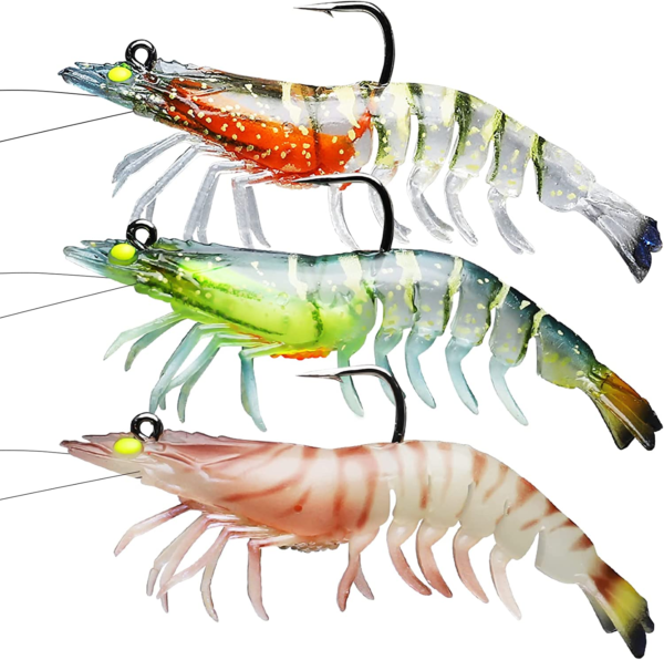 Pre-Rigged Fishing Jigs, 1:50 Super Durable TPE Fishing Lures, Well-Made Lifelike Shrimp Crayfish Shad Swimbait, Weedless Lure for Bass Trout Walleye, Saltwater Fishing Gear, Keep Separately! - Image 9