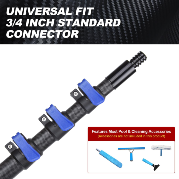 Carbon Fiber Telescoping Boat Hook, Boat Hooks for Docking with Telescoping Extension Pole, Lightweight and Sturdy Push Pole with 3/4" Thread Boating Accessories 3.5-12FT - Image 7