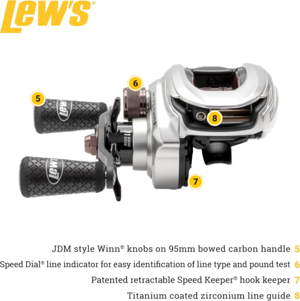 Team Lew' Hypermag 7.5:1 Right Hand Baitcast Reel - Image 3