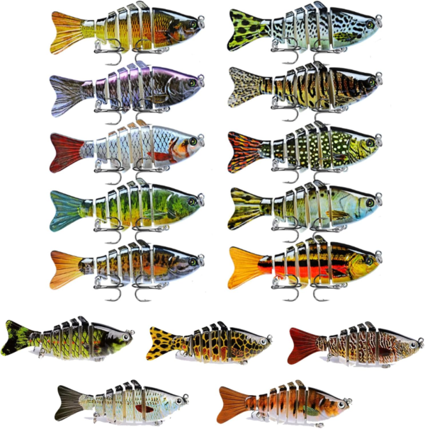 Fishing Gear - Bionic Swimming Bait, 3D Lifelike Bionic Swimming Lure, Robotic Fishing Lure, Multi-Section Fishing Bait Plastic Hard Bait
