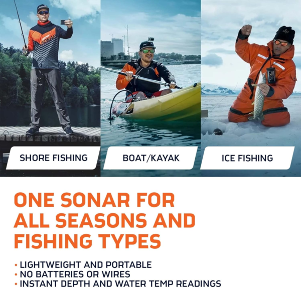 PRO+ 2 Sonar Fish Finder - Portable Fish Finder and Depth Finder for Kayaks, Boats and Ice Fishing with GPS Enabled | Castable  Fish Finder with Free User Friendly App - Image 4