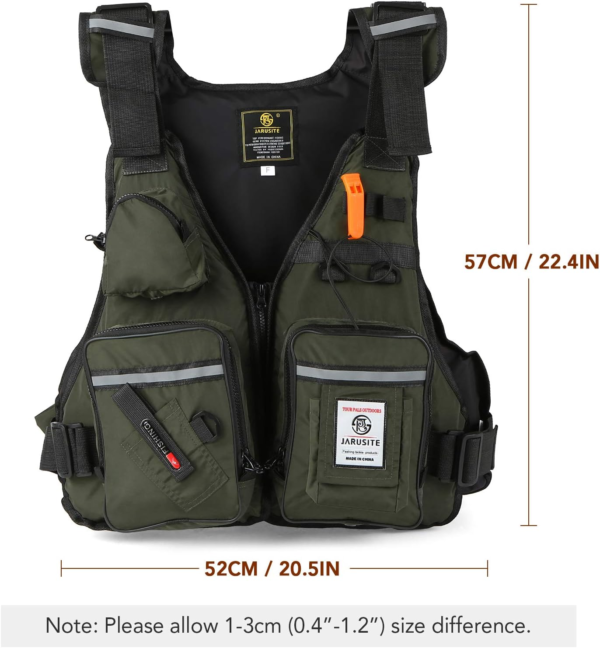 Fly Fishing Vest Adjustable Fishing Jackets Multi-Pockets Jacket for Boating Sailing Kayaking Water Sports - Image 5