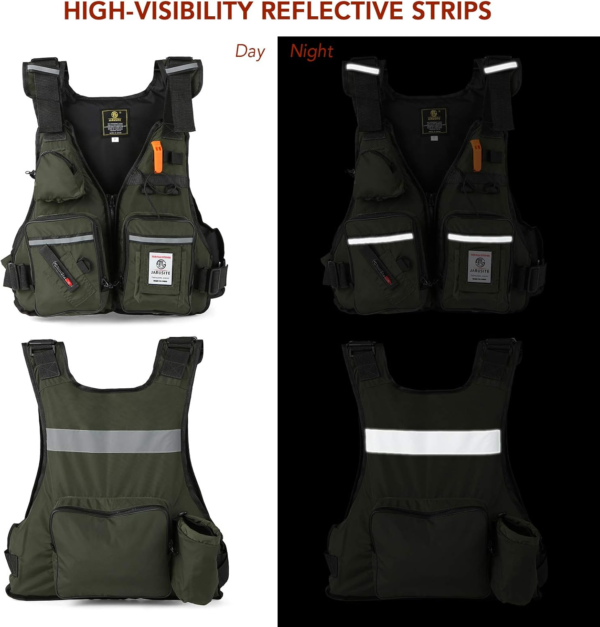 Fly Fishing Vest Adjustable Fishing Jackets Multi-Pockets Jacket for Boating Sailing Kayaking Water Sports - Image 6