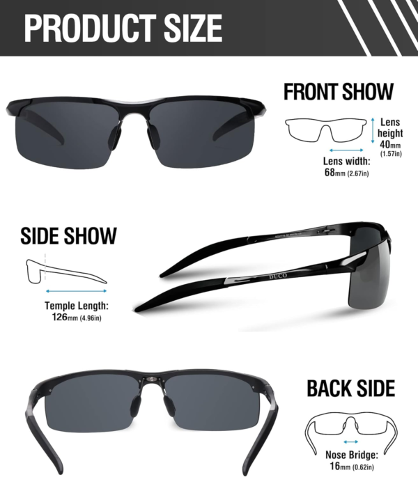 Mens Sports Polarized Sunglasses UV Protection Driving Sunglasses for Men 100% UV400 Protection 8177S - Image 2