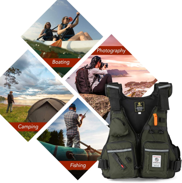 Fly Fishing Vest Adjustable Fishing Jackets Multi-Pockets Jacket for Boating Sailing Kayaking Water Sports - Image 7