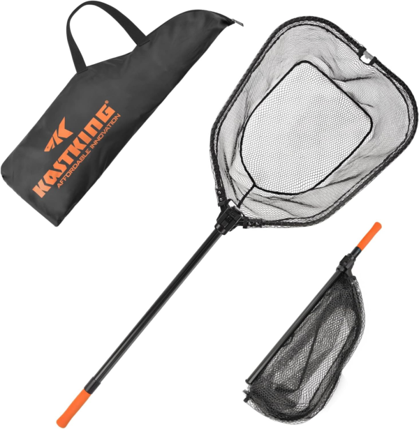 Brutus Fishing Net, Foldable Extendable Fish Landing Net, Lightweight & Portable Fishing Net with Soft EVA Foam Handle, Holds up to 44Lbs/20Kg, Fish-Friendly Mesh for a Safe Release