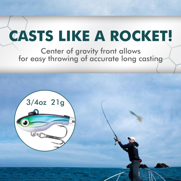 Fishing Spinners with Unique Double Spoons, Nano-Plated Rooster Tail Fishing Lures with Copper Body & Blade, Great Action Blade Bait for Bass Trout Walleye, Freshwater Ice Fishing Jigs - Image 3