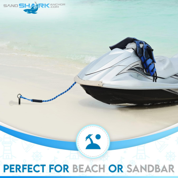 Sandshark 18" Sand Anchor, Tested & Proven to Hold Watercraft Secure, Auger to the Beach or Sandbar for Jet Ski, PWC, Pontoon, Kayak, Canoe (Stainless Steel) 18 Inch W/Padded Case - Image 3