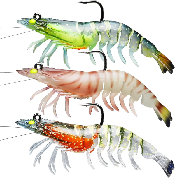 Pre-Rigged Fishing Jigs, 1:50 Super Durable TPE Fishing Lures, Well-Made Lifelike Shrimp Crayfish Shad Swimbait, Weedless Lure for Bass Trout Walleye, Saltwater Fishing Gear, Keep Separately! - Image 10