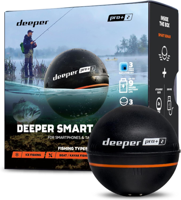 PRO+ 2 Sonar Fish Finder - Portable Fish Finder and Depth Finder for Kayaks, Boats and Ice Fishing with GPS Enabled | Castable  Fish Finder with Free User Friendly App