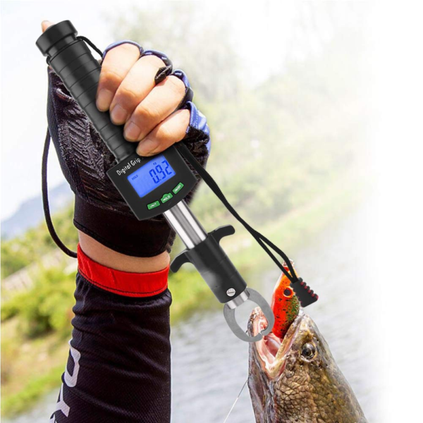 Weigh 25Kg/55Lb Digital Fish Gripper, Portable Fishing Tool Kit 3 in 1 Fish Grabber Grip Grabber Lip with Weight Scale& 1M Tape Measure,Fishing Tools - Image 4