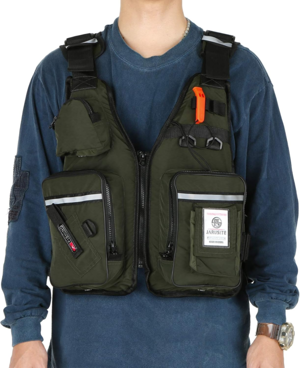 Fly Fishing Vest Adjustable Fishing Jackets Multi-Pockets Jacket for Boating Sailing Kayaking Water Sports - Image 2
