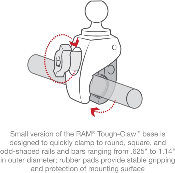 Ram Mount RAP-B-400U Tough-Claw with 1" Dia Ball - Image 3